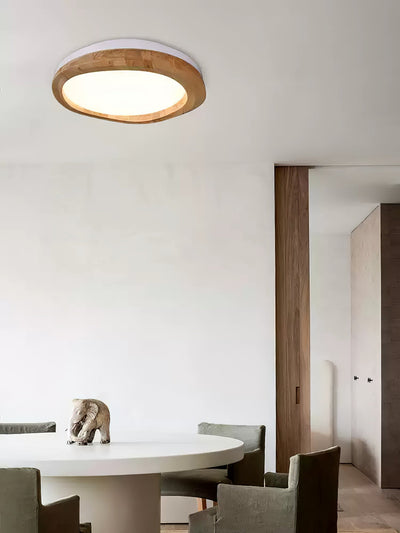 Artalis Walnut Wood Flush Mount