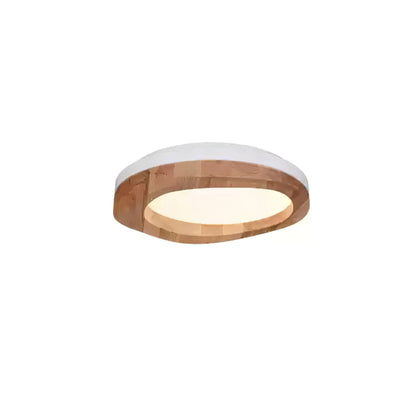 Artalis Walnut Wood Flush Mount