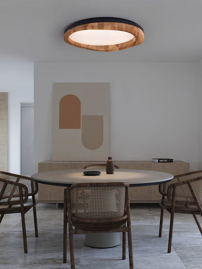 Artalis Walnut Wood Flush Mount