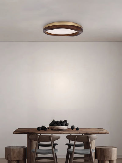 Artalis Walnut Wood Flush Mount