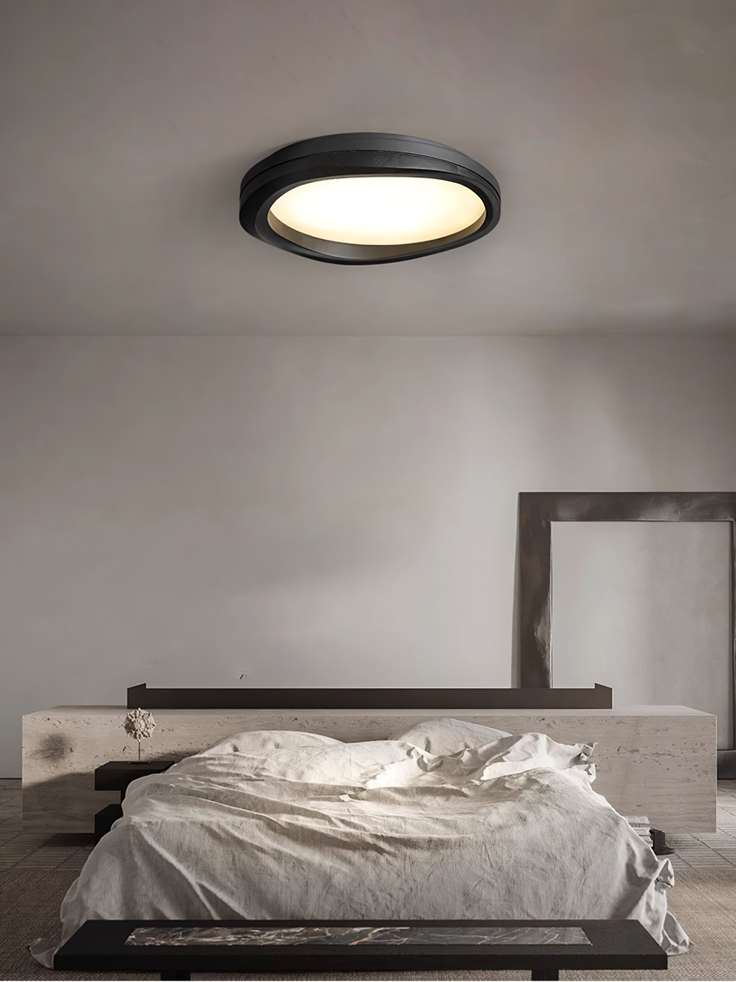 Artalis Walnut Wood Flush Mount