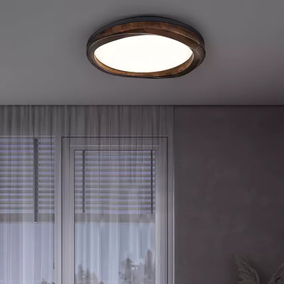Artalis Walnut Wood Flush Mount
