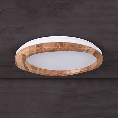 Artalis Walnut Wood Flush Mount