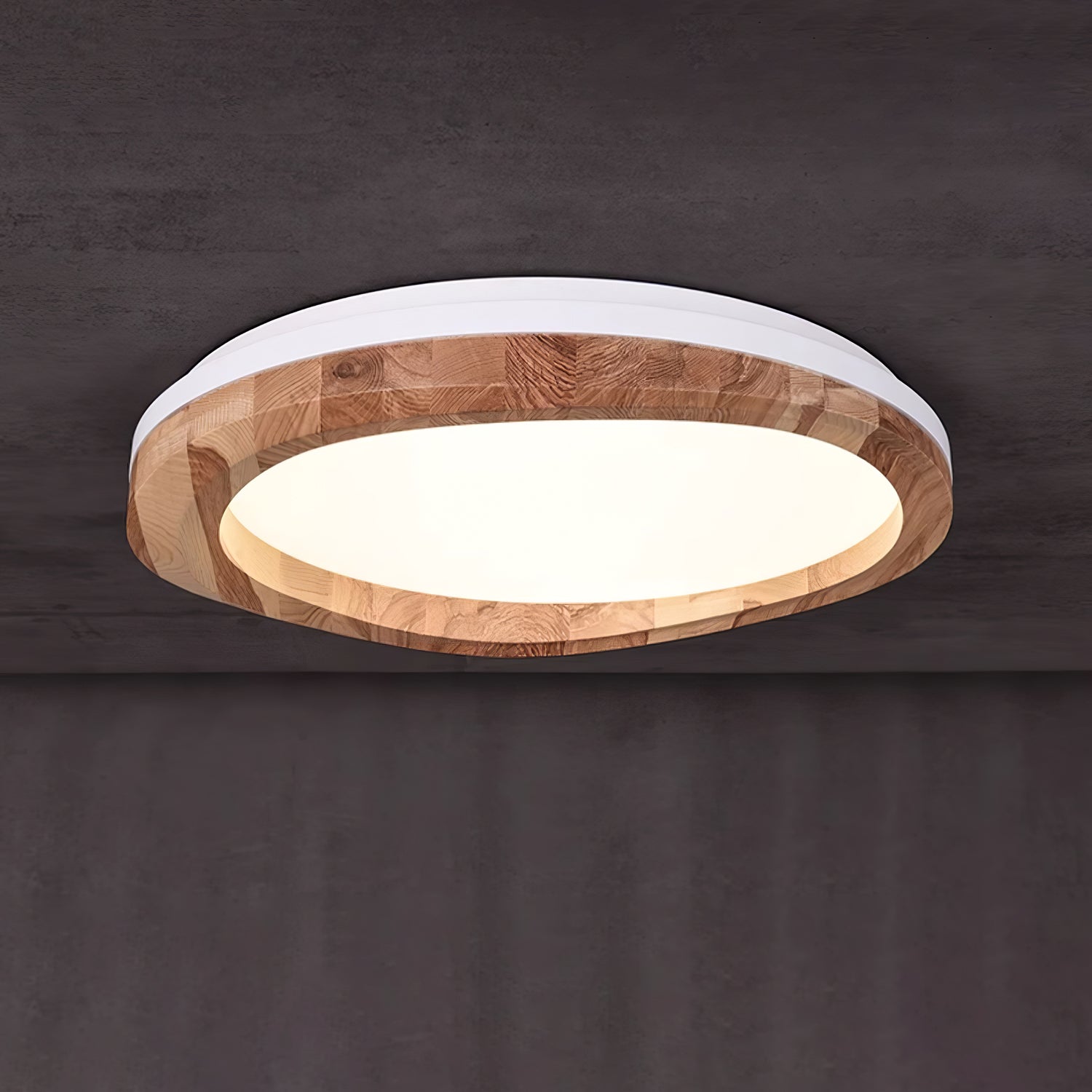 Artalis Walnut Wood Flush Mount