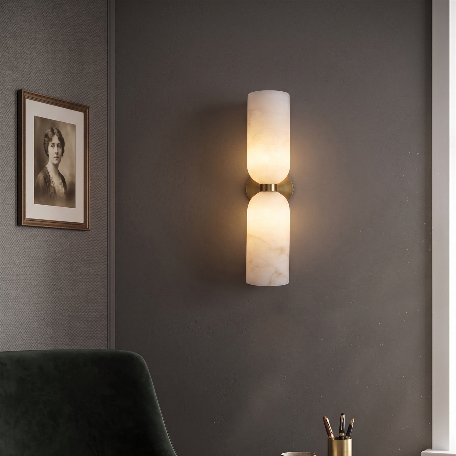 Solford Alabaster Indoor Wall Light
