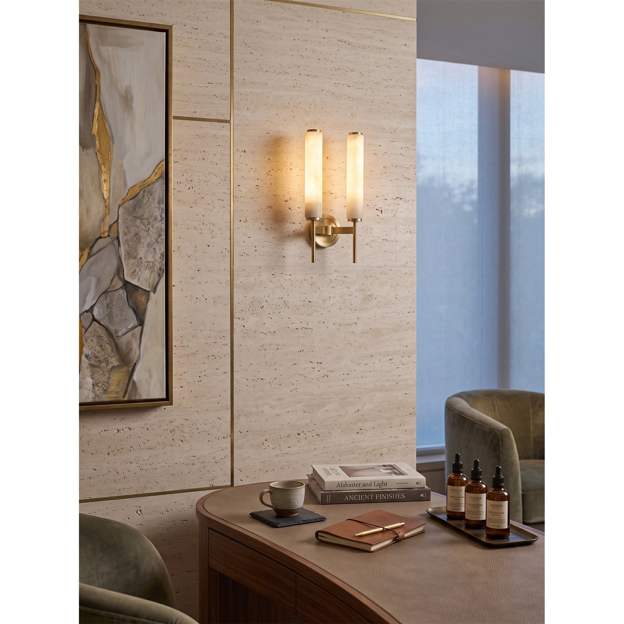 Solford Alabaster Indoor Wall Light