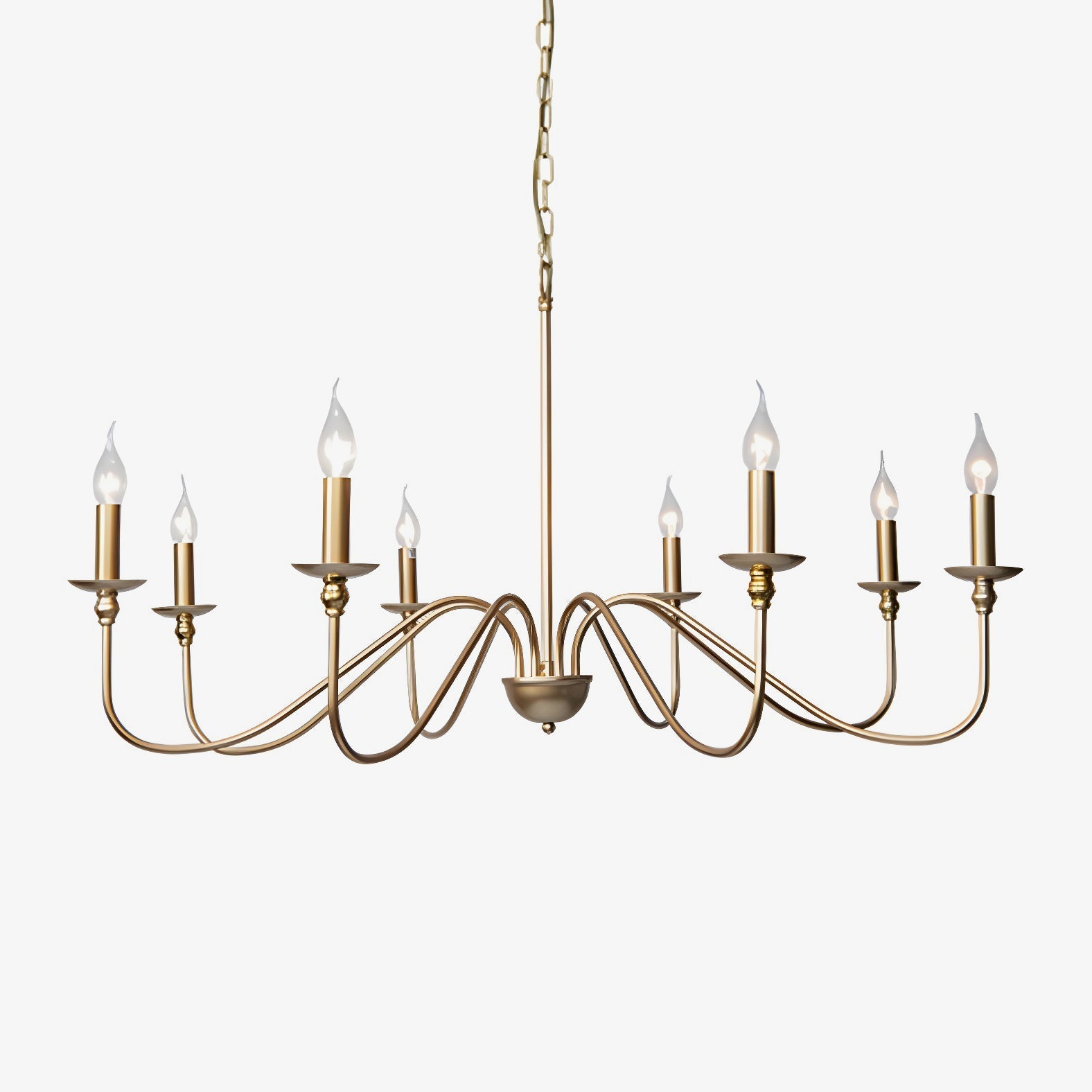 Orielissa Chandelier Gold Candle Curved Arms