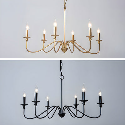 Orielissa Chandelier Gold Candle Curved Arms