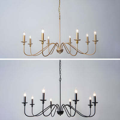 Orielissa Chandelier Gold Candle Curved Arms