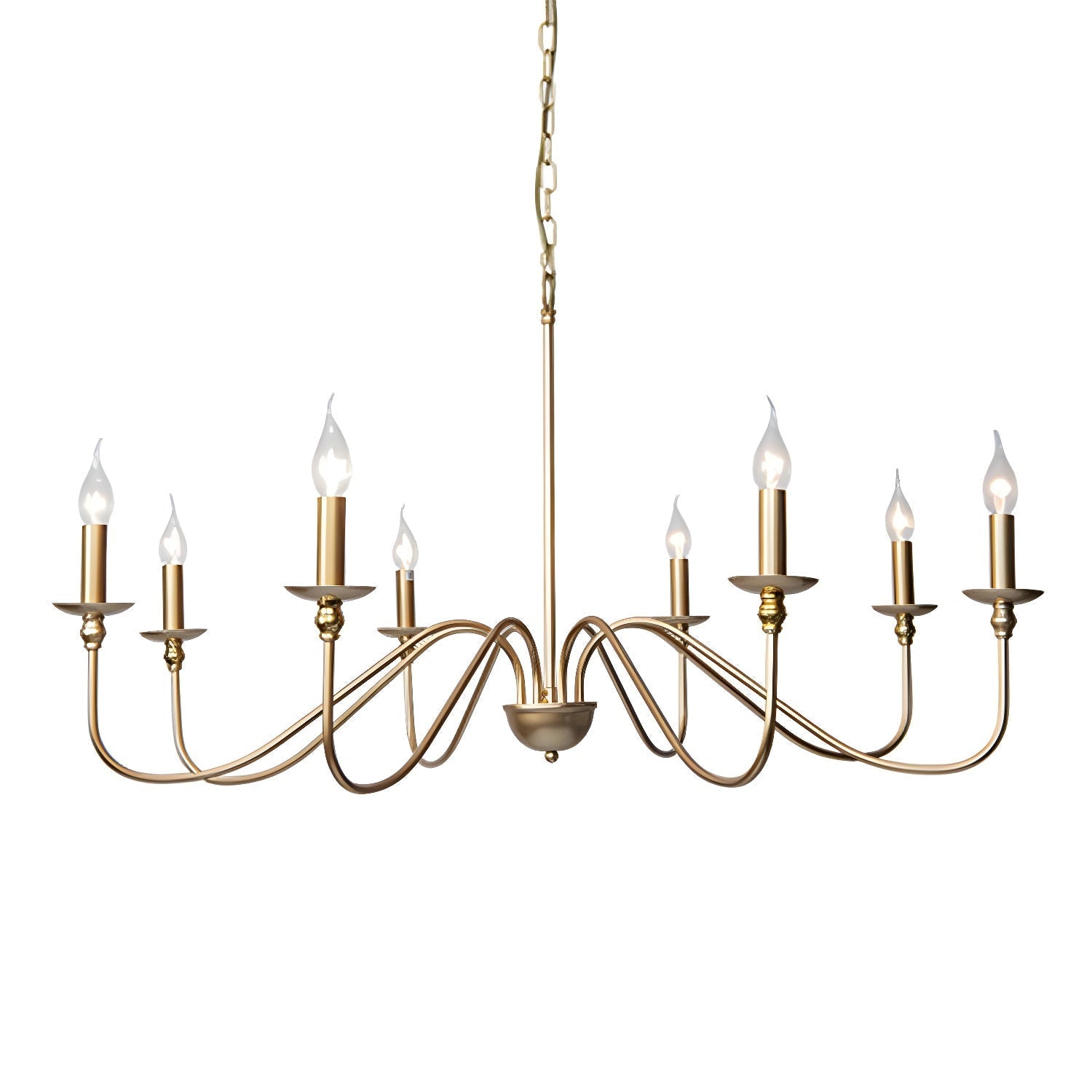 Orielissa Chandelier Gold Candle Curved Arms