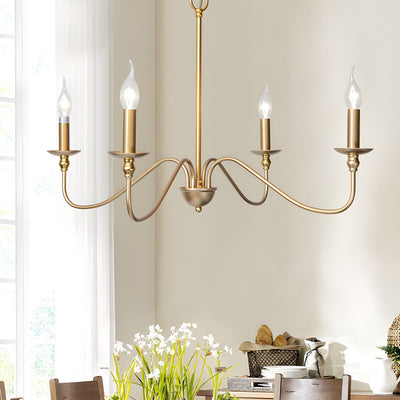 Orielissa Chandelier Gold Candle Curved Arms