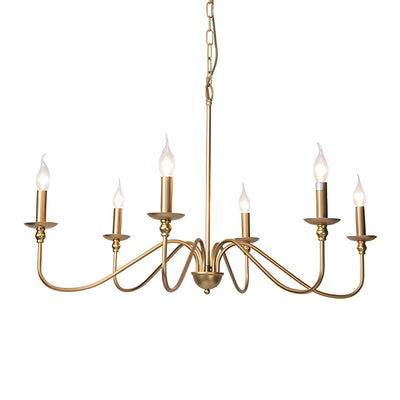 Orielissa Chandelier Gold Candle Curved Arms