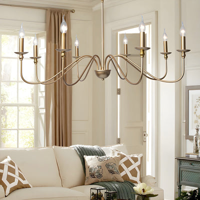 Orielissa Chandelier Gold Candle Curved Arms