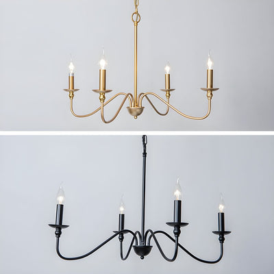 Orielissa Chandelier Gold Candle Curved Arms