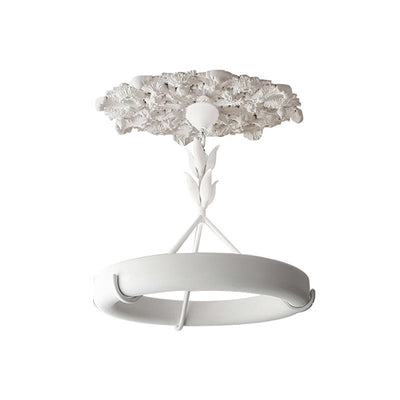 Eixor Chandelier Plaster White Floral Shape Minimalist