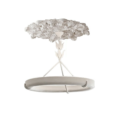 Eixor Chandelier Plaster White Floral Shape Minimalist