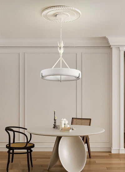 Eixor Chandelier Plaster White Floral Shape Minimalist