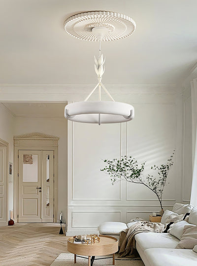 Eixor Chandelier Plaster White Floral Shape Minimalist