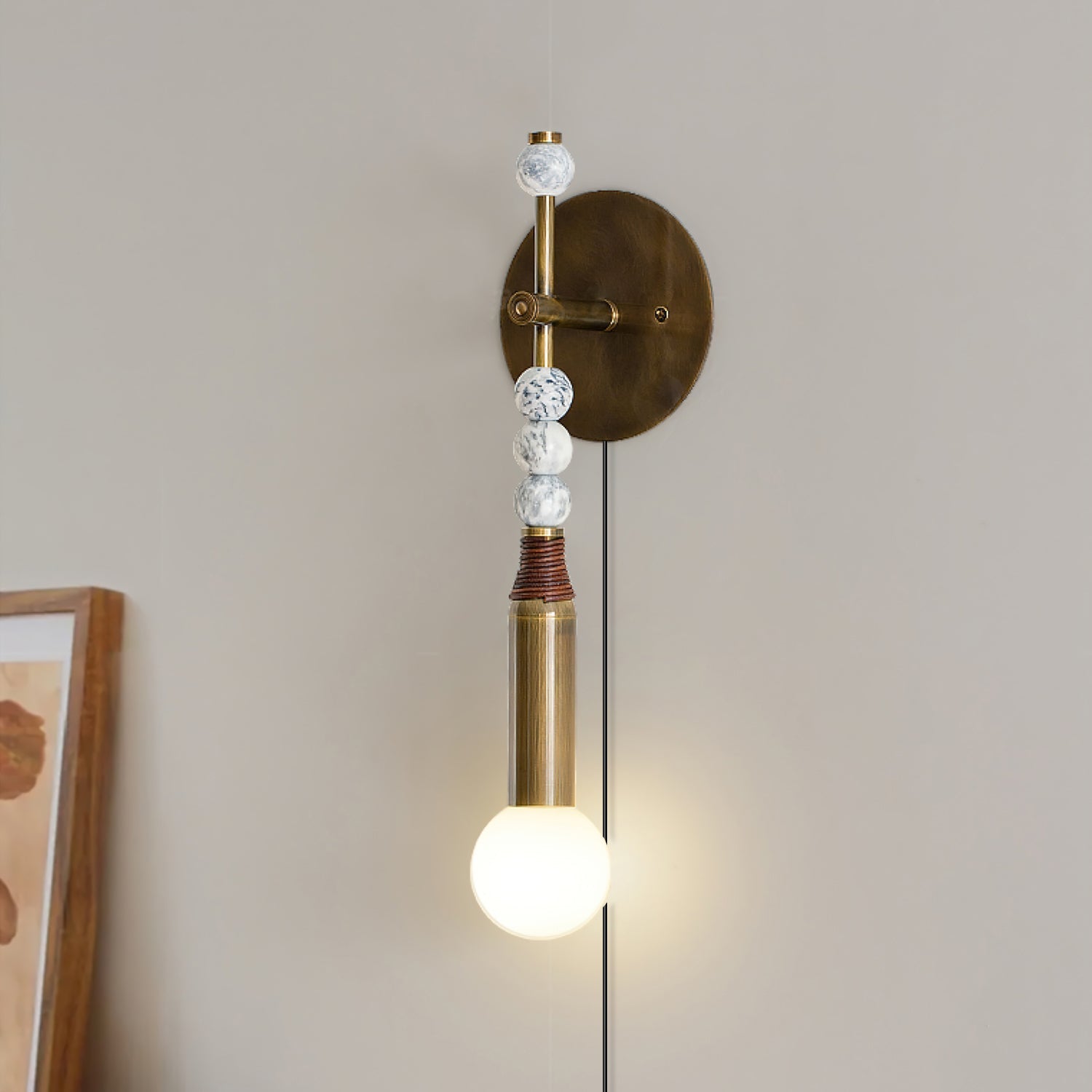 Evilor Premium Elegance Plug-in Marble Wall Lamp