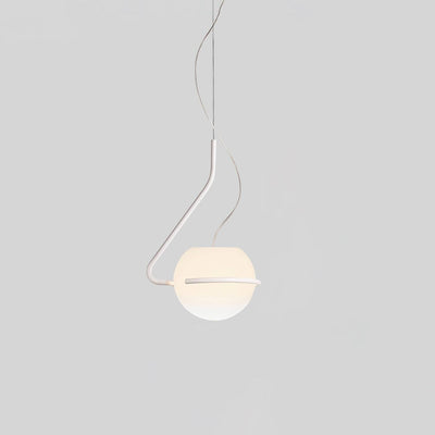 Circular Minimalist Glass Pendant Lamp - Neutral Decor