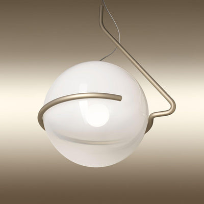Circular Minimalist Glass Pendant Lamp - Neutral Decor