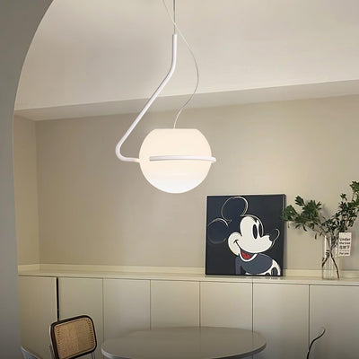 Circular Minimalist Glass Pendant Lamp - Neutral Decor