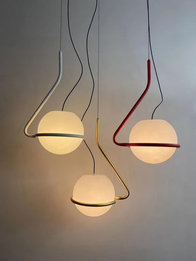 Circular Minimalist Glass Pendant Lamp - Neutral Decor