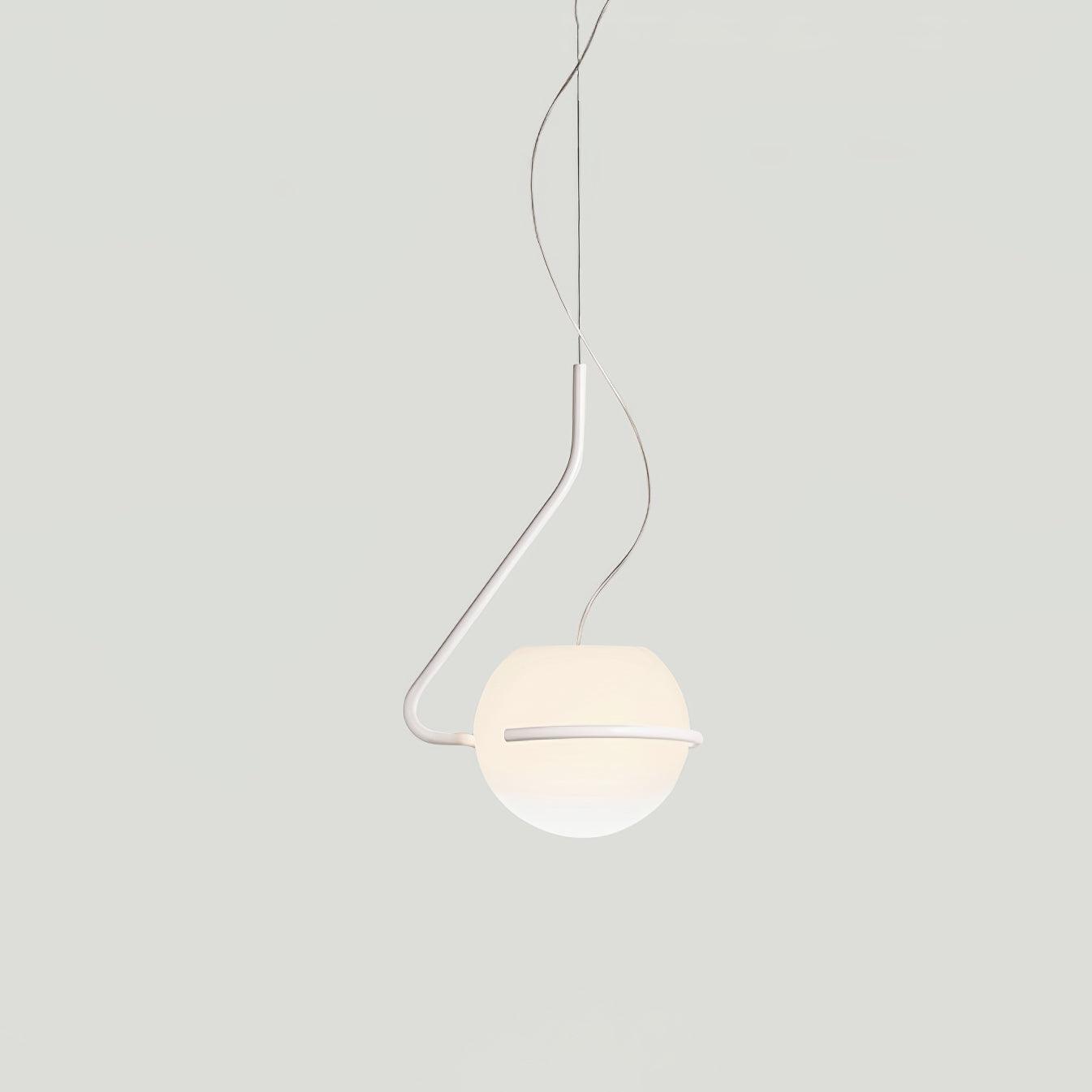 Circular Minimalist Glass Pendant Lamp - Neutral Decor