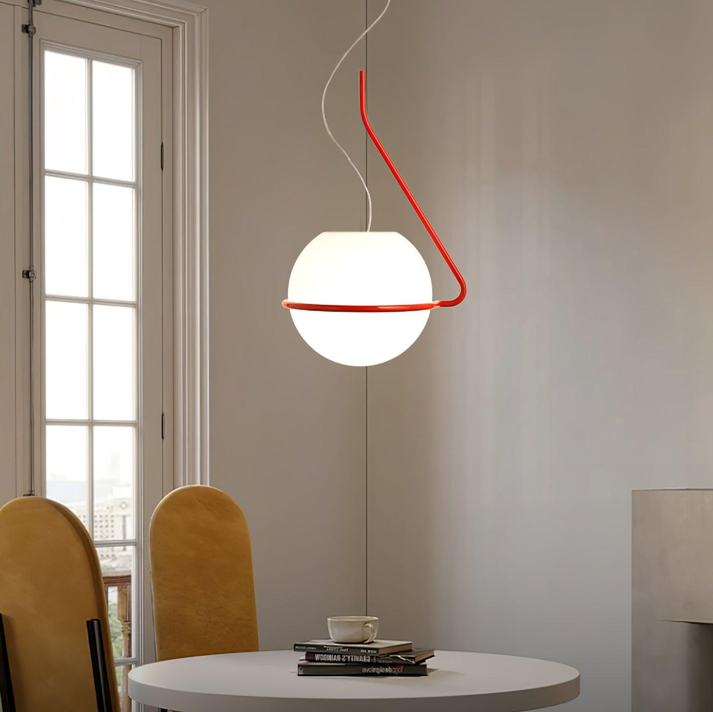 Circular Minimalist Glass Pendant Lamp - Neutral Decor