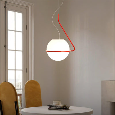 Circular Minimalist Glass Pendant Lamp - Neutral Decor