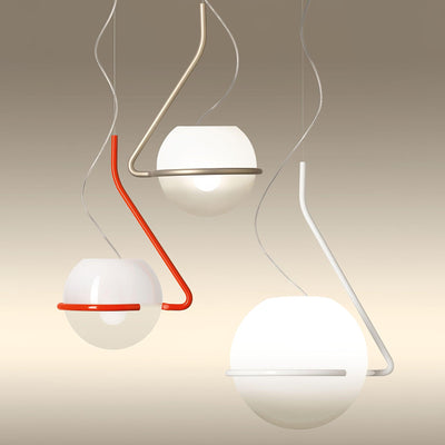 Circular Minimalist Glass Pendant Lamp - Neutral Decor