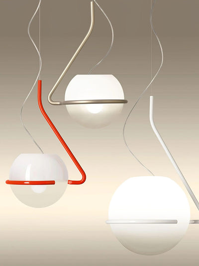 Circular Minimalist Glass Pendant Lamp - Neutral Decor