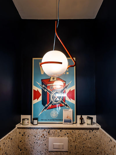 Circular Minimalist Glass Pendant Lamp - Neutral Decor