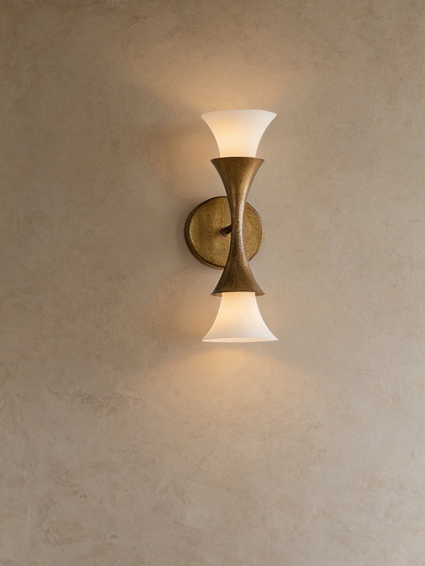 Solalette Brass Double Cone Wall Sconce