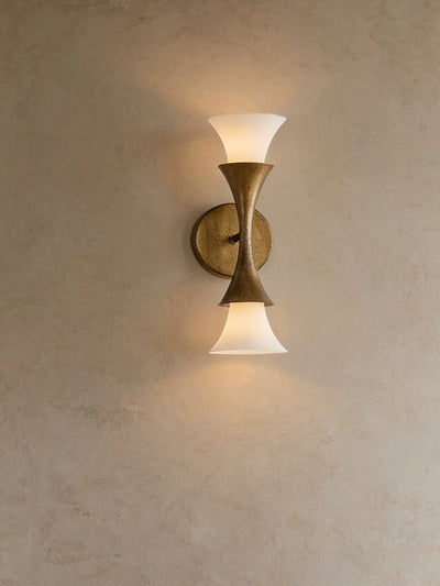 Solalette Brass Double Cone Wall Sconce