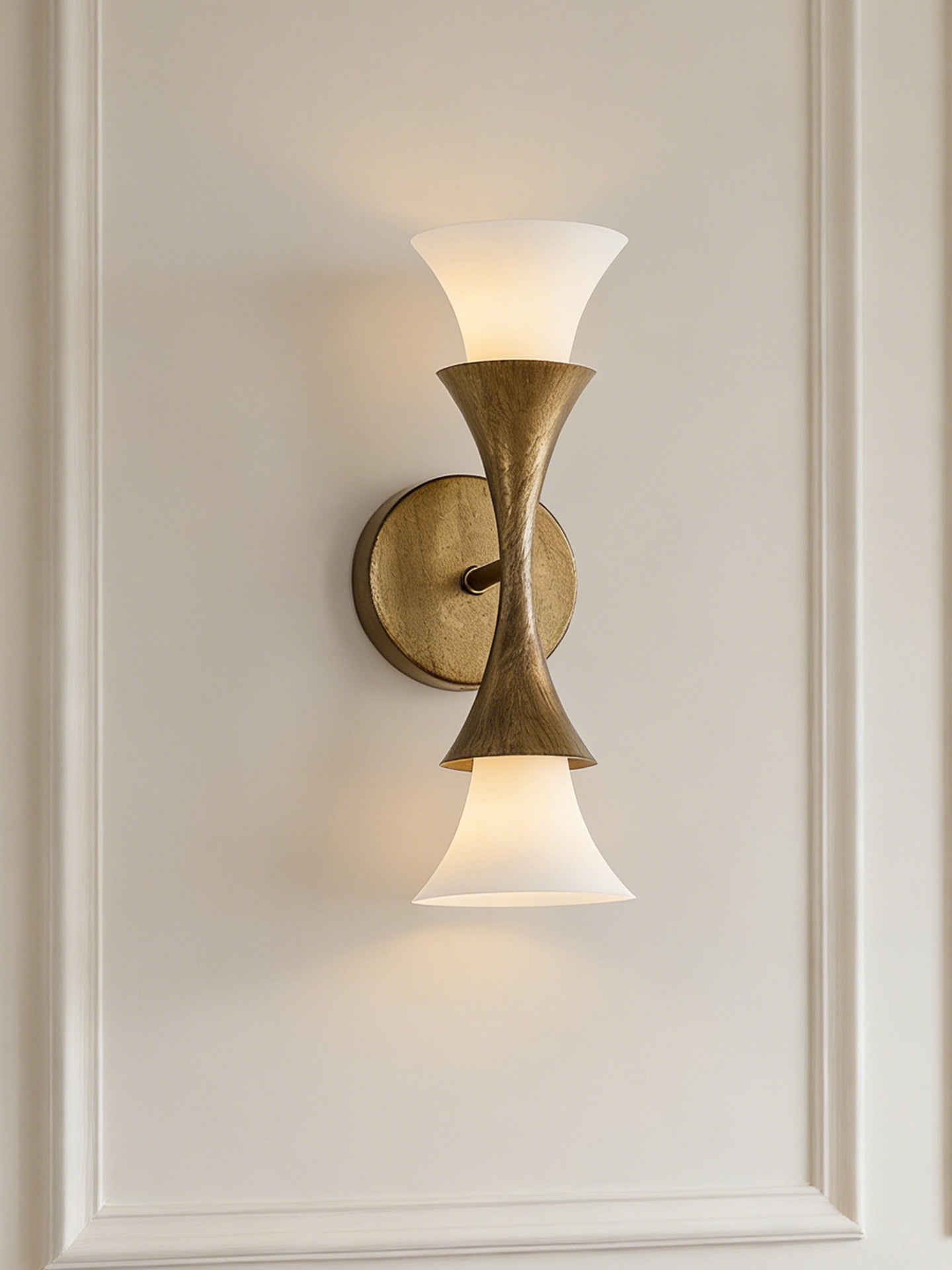 Solalette Brass Double Cone Wall Sconce