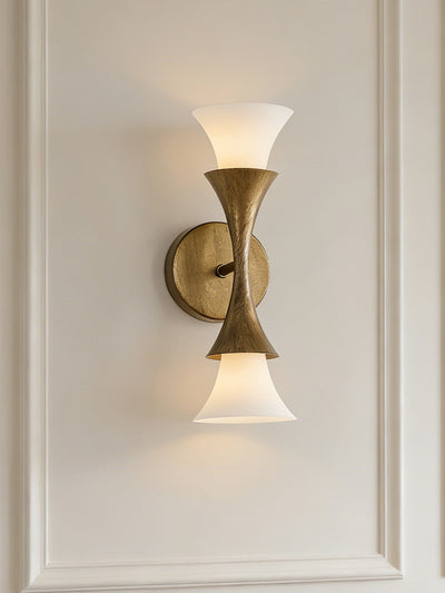 Solalette Brass Double Cone Wall Sconce