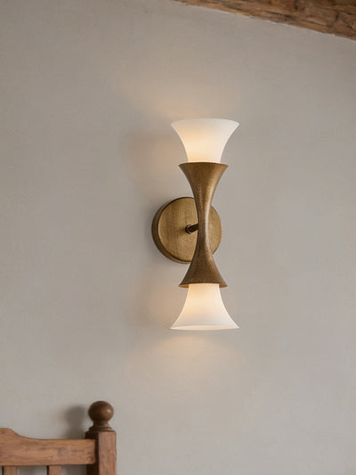Solalette Brass Double Cone Wall Sconce