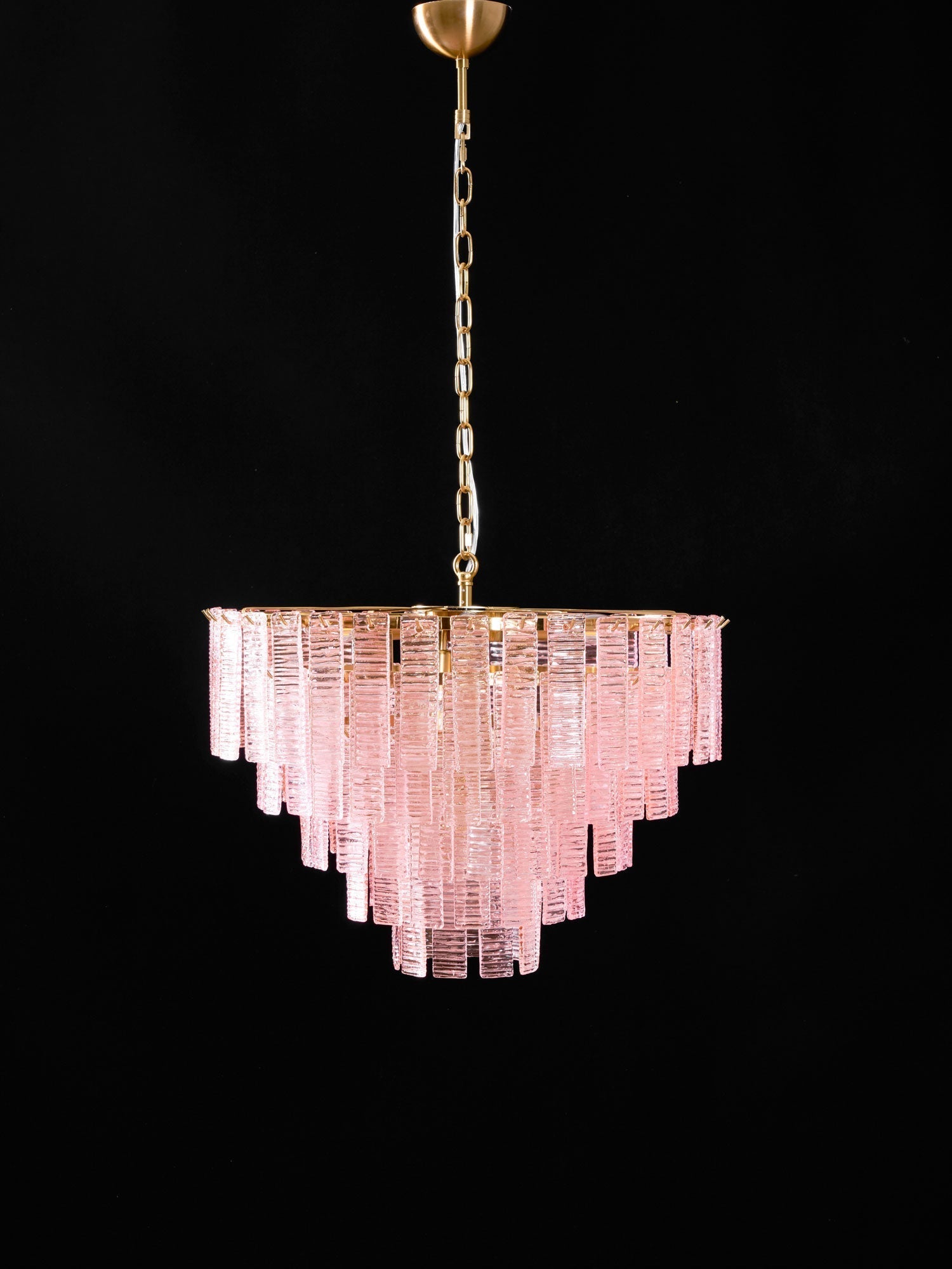 Lioririan Chandelier Pink Murano Glass Layered Vintage Luxury