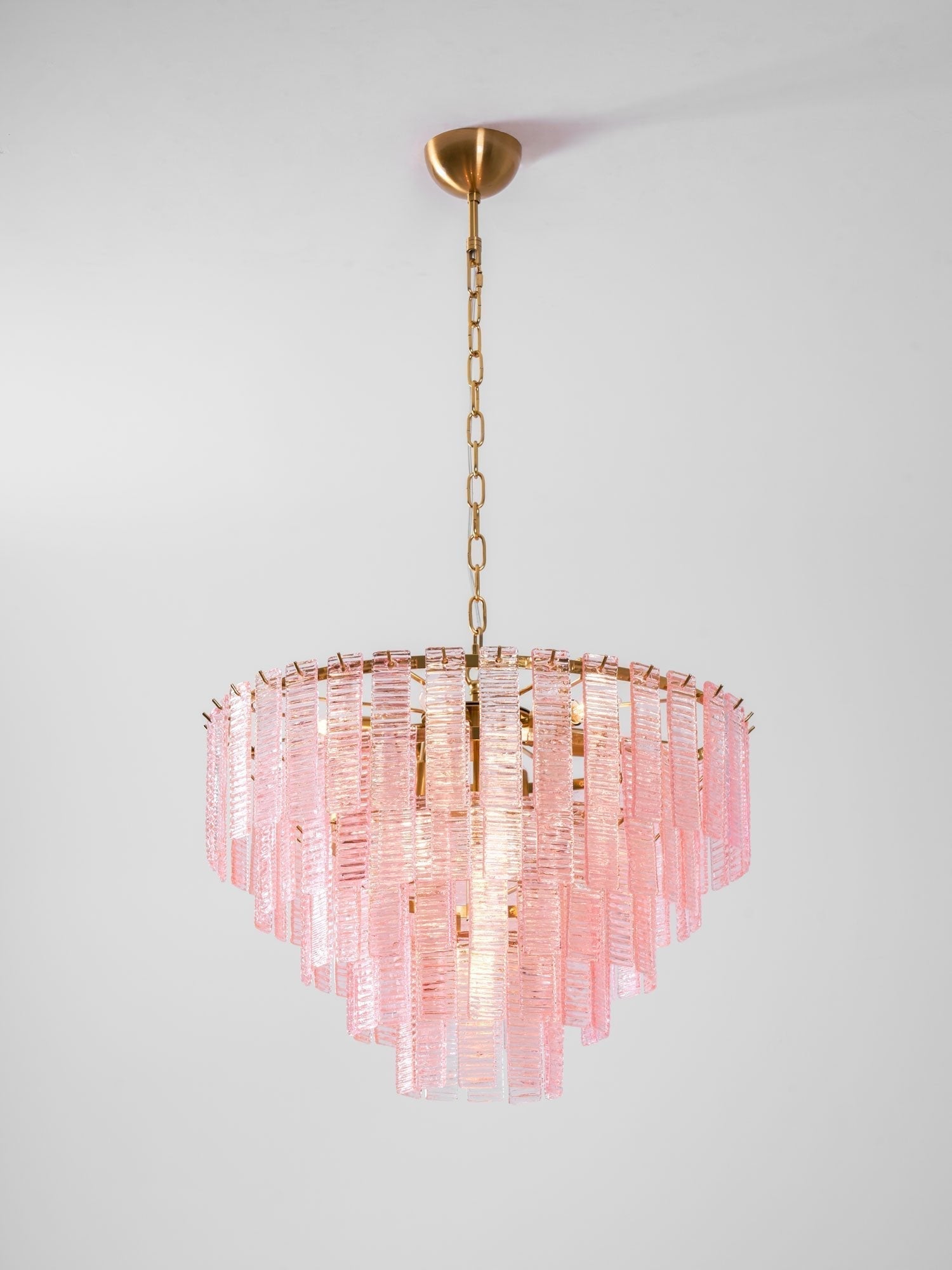 Lioririan Chandelier Pink Murano Glass Layered Vintage Luxury