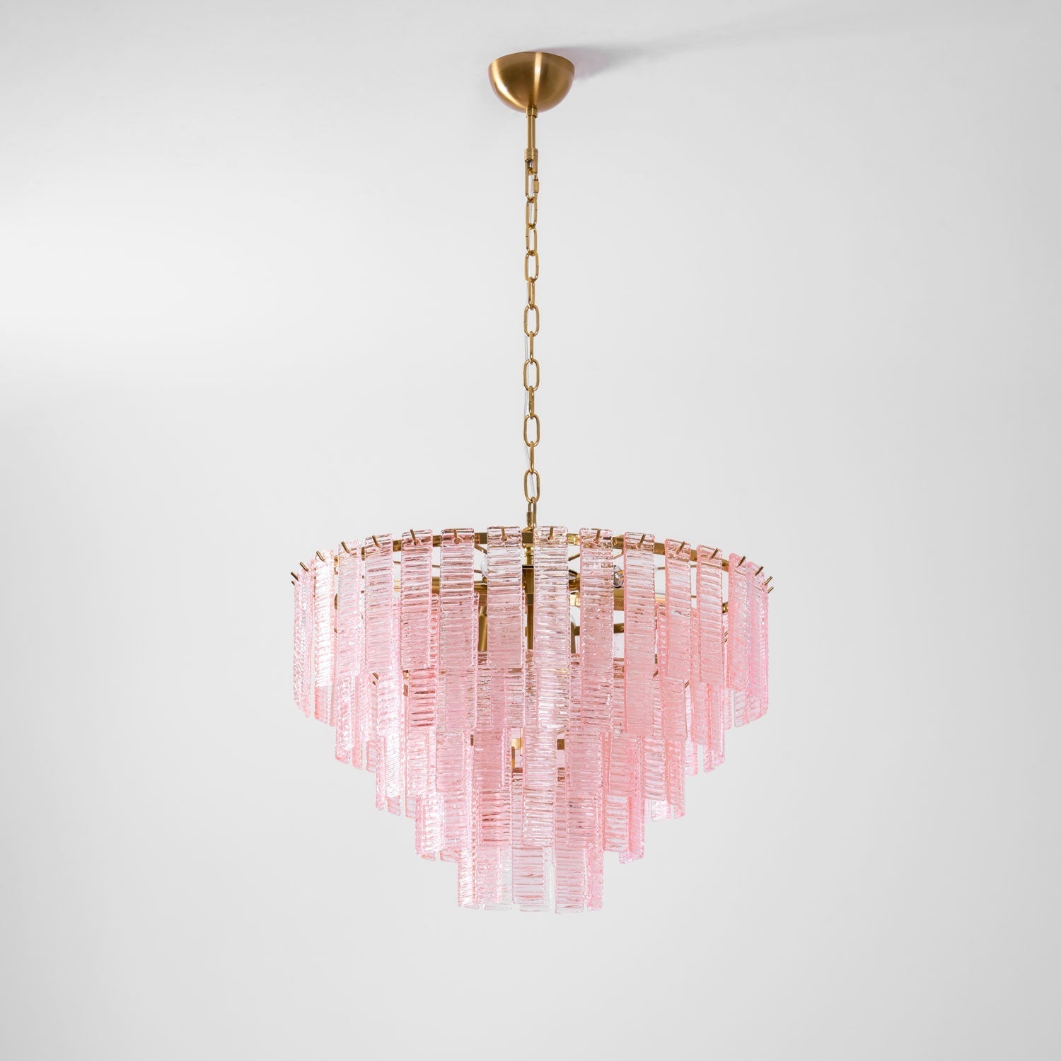 Lioririan Chandelier Pink Murano Glass Layered Vintage Luxury