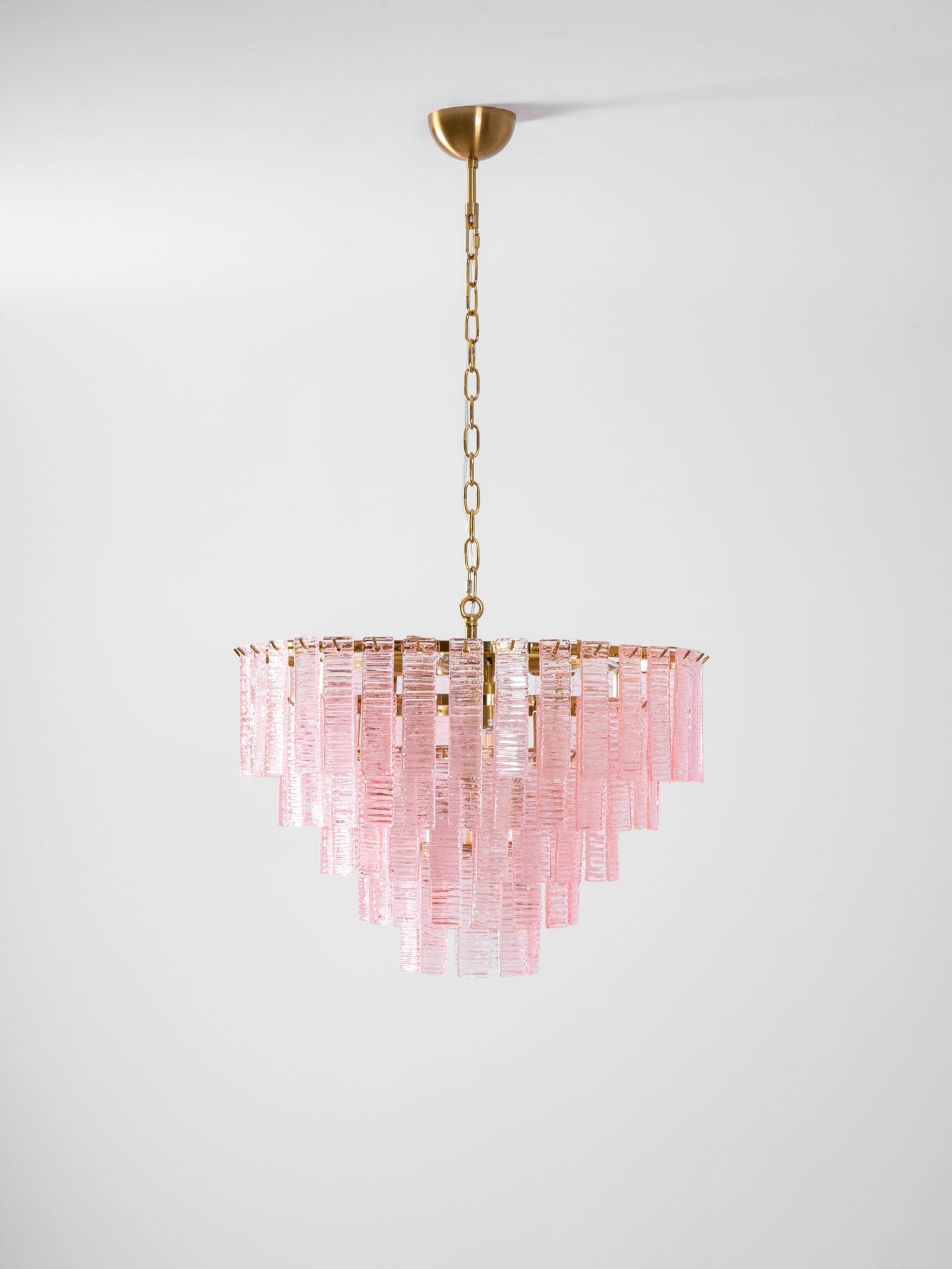 Lioririan Chandelier Pink Murano Glass Layered Vintage Luxury