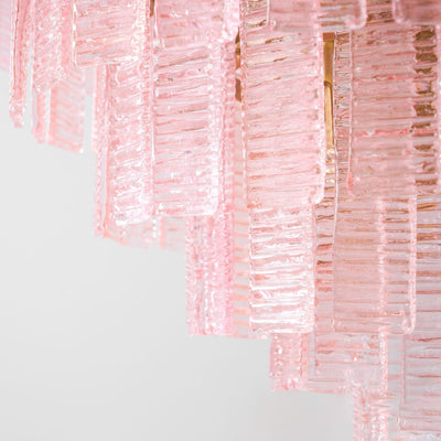 Lioririan Chandelier Pink Murano Glass Layered Vintage Luxury