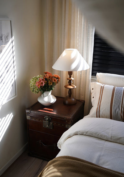 Halenir Wood Fabric Table Lamp