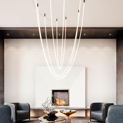 Fenris Pendant Lamp Flexible Curve Silicone Brass