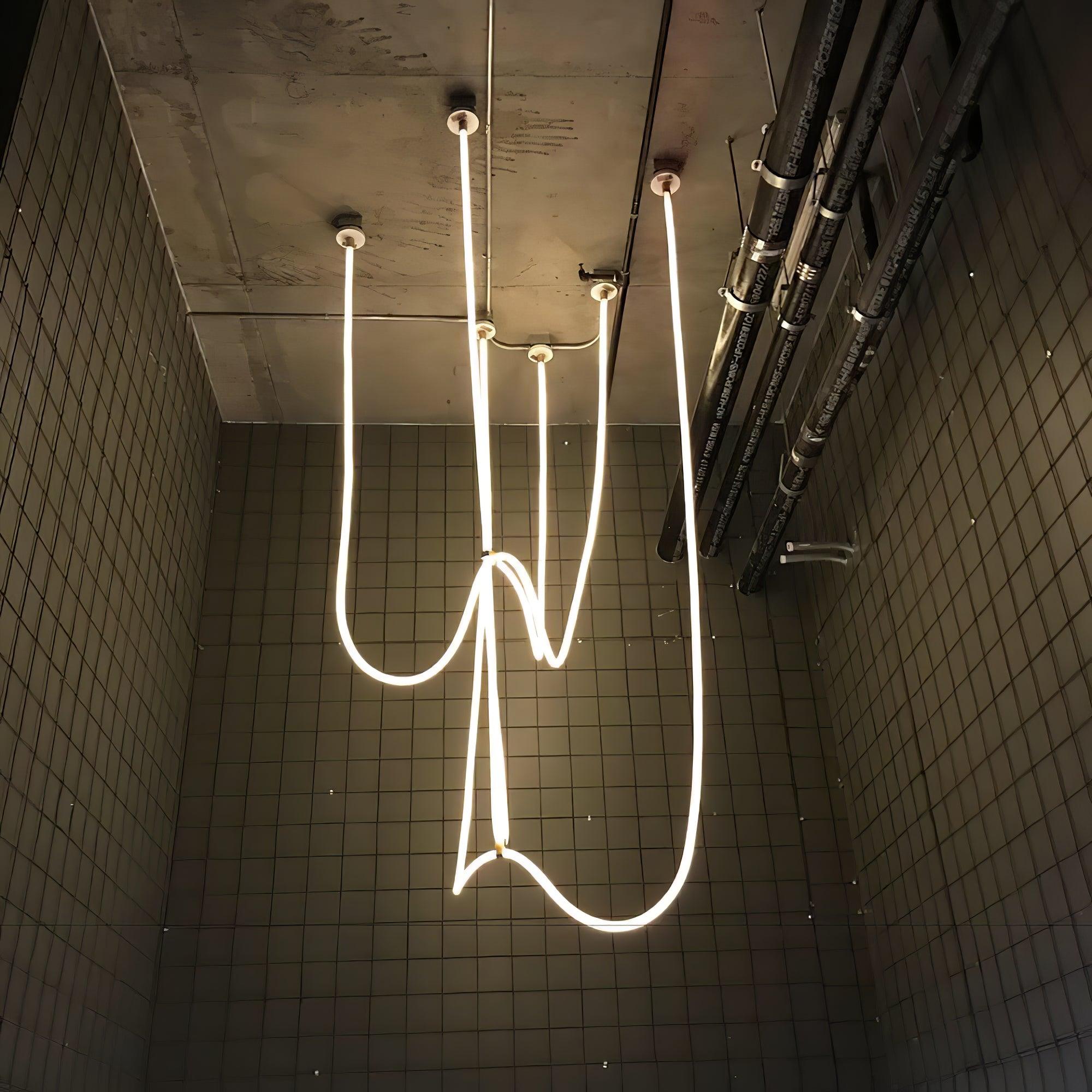 Fenris Pendant Lamp Flexible Curve Silicone Brass