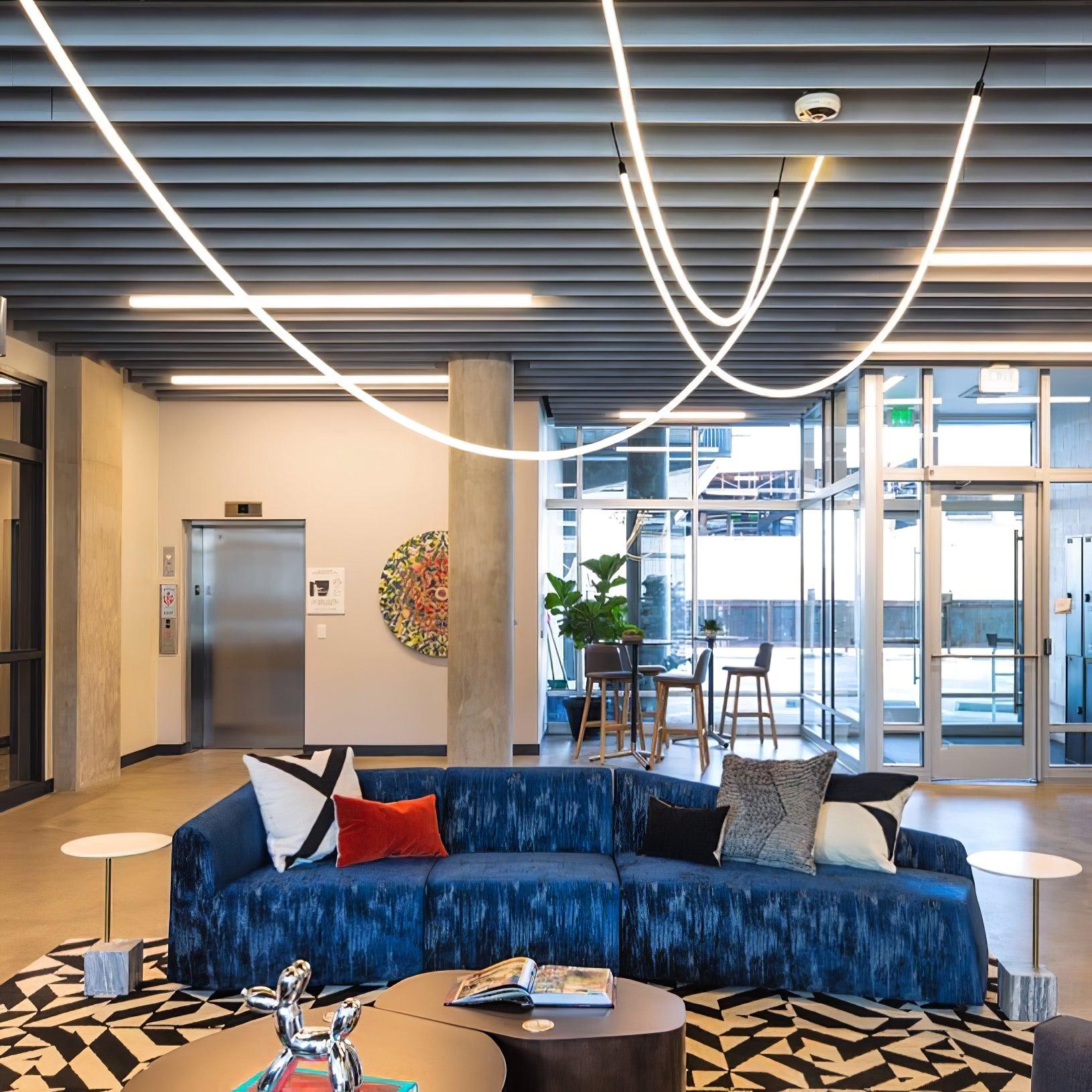 Fenris Pendant Lamp Flexible Curve Silicone Brass