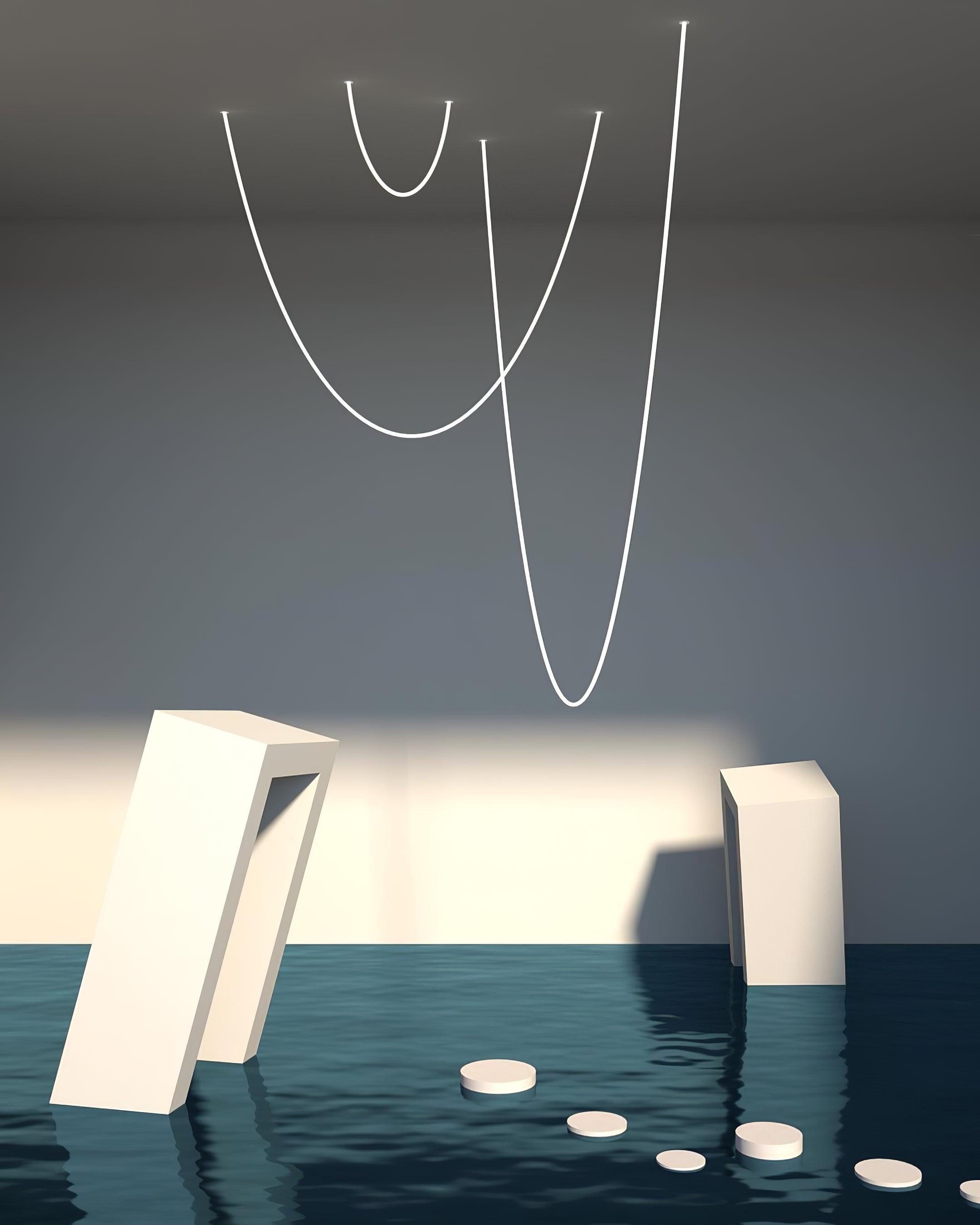 Fenris Pendant Lamp Flexible Curve Silicone Brass