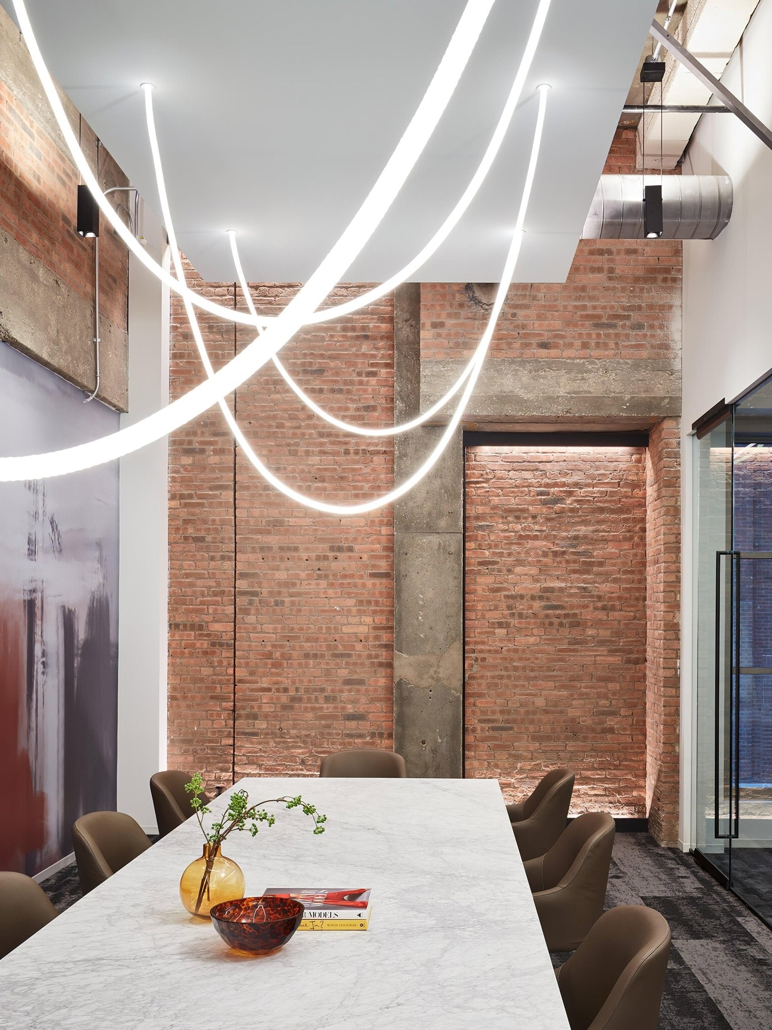 Fenris Pendant Lamp Flexible Curve Silicone Brass