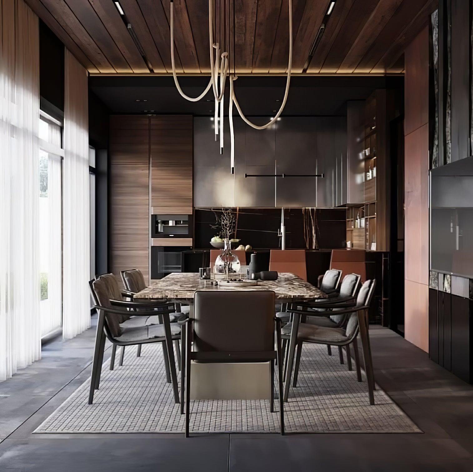 Fenris Pendant Lamp Flexible Curve Silicone Brass